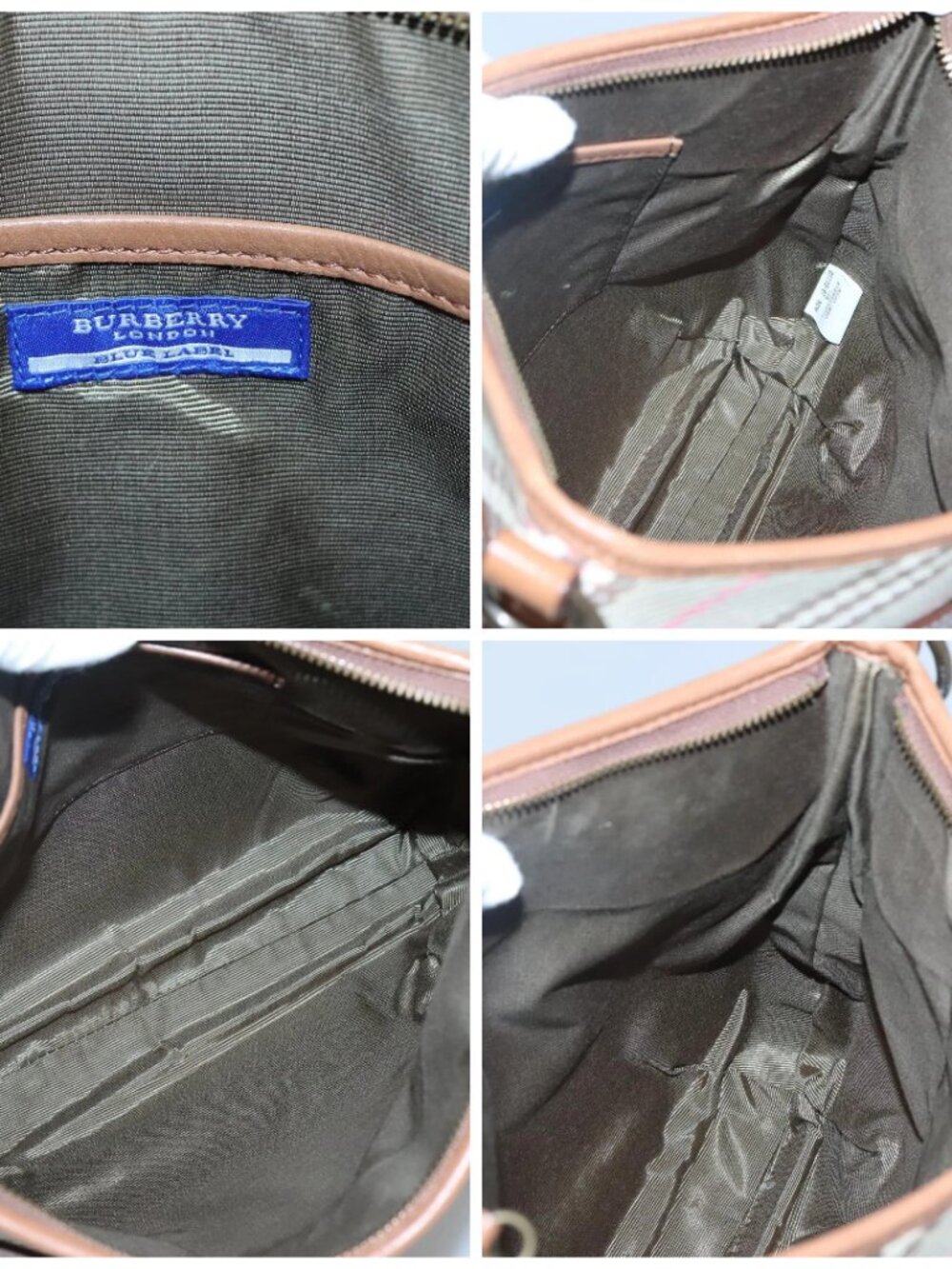 BURBERRY Nova Check Blue Label Shoulder Bag Canvas Beige - Picture 15 of 16